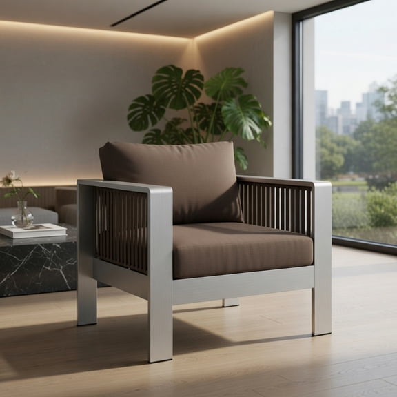 Barara King Patio Relaxation Sets,Patio Furniture Aluminum Armchair with Thick Back and Seat Cushion
