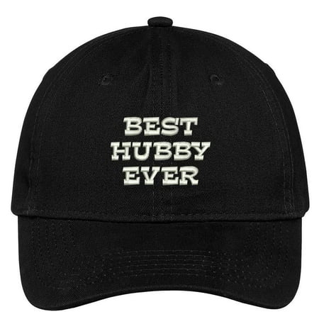 Trendy Apparel Shop Best Hubby Ever Embroidered 100% Quality Brushed Cotton Baseball Cap -