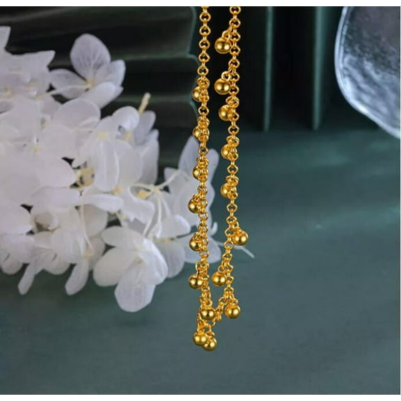 K-KED lady's 22K 23K24K Thai Baht Yellow Gold GP Filled Necklace 18 inch Jewelry