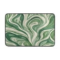 thumbnail image 5 of Bath Curtain & Non-Slip Bath Mat Set 12-Grommet Shower Curtain Memory Foam Bath Rug Green and White Swirling Lines, 5 of 8