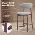 thumbnail image 3 of COLAMY Upholstered Counter Height Bar Stools Set of 4, Kitchen Island Stools with Back, Suitable for 34"-41" Table, Modern Counter Chairs with Wood Legs for Dining Room, Light Grey, 3 of 11