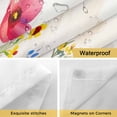 thumbnail image 4 of No Hook Shower Curtain with Snap in Liner, Watercolor Country Flowers Waterproof Bath Curtain Double Layers with See Through Top Window, Red Yellow Blue Floral Art Hotel Shower Curtains 48x72in, 4 of 9