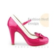 thumbnail image 3 of BLISSFUL STEP Women's Mary Jane Pumps Ankle Strap Bow Decor Closed Toe Stiletto Heels Hot Pink 9.5, 3 of 6