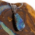 thumbnail image 3 of ELECTRIC HOLOGRAM STERLING SILVER NATURAL AUSTRALIAN SOLID BOULDER OPAL NECKLACE, 3 of 5