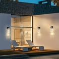 thumbnail image 6 of TICOZE Modern Outdoor Wall Lantern with Crystal Bubble Shade - 12W Waterproof LED Wall Light for Exterior, Supports Multiple Bulb Types (2-Pack, Black), 6 of 10