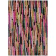 thumbnail image 2 of HomeRoots 603231 9 x 12 ft. Pink, Black & Green Striped Washable Indoor & Outdoor Rectangle Area Rug, 2 of 5