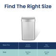 thumbnail image 4 of Nine Stars Motion Sensor Automatic Kitchen Trash Can, 13-Gallon Stainless Steel, Odor-Eliminating, Motion Sensor Hands-Free Soft-Close Lid Garbage Bin, Silver, 4 of 6