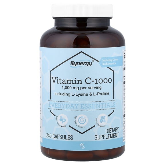 Vitacost Synergy®, Vitamin C-1000 Including L-Lysine & L-Proline, 240 Capsules