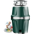 thumbnail image 1 of L-Link Garbage Disposal, 3/4 HP Continuous Feed Kitchen Garbage Disposer with Power Cord, Household Food Waste Disposer with Super Quiet Motor & Flange Included - Green, 1 of 16
