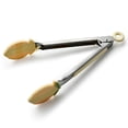 thumbnail image 3 of Cook With Color Mini Silicone Tongs, Stainless Steel Heat-Resistant Food Tongs for Appetizers, Lemon, 3 of 5