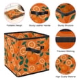 thumbnail image 4 of RATGDN Collapsible Fabric Cube Storage Bin with Double Handles for Living Room Bedroom Office Black - Orange Cute Leaf Green, 4 of 7