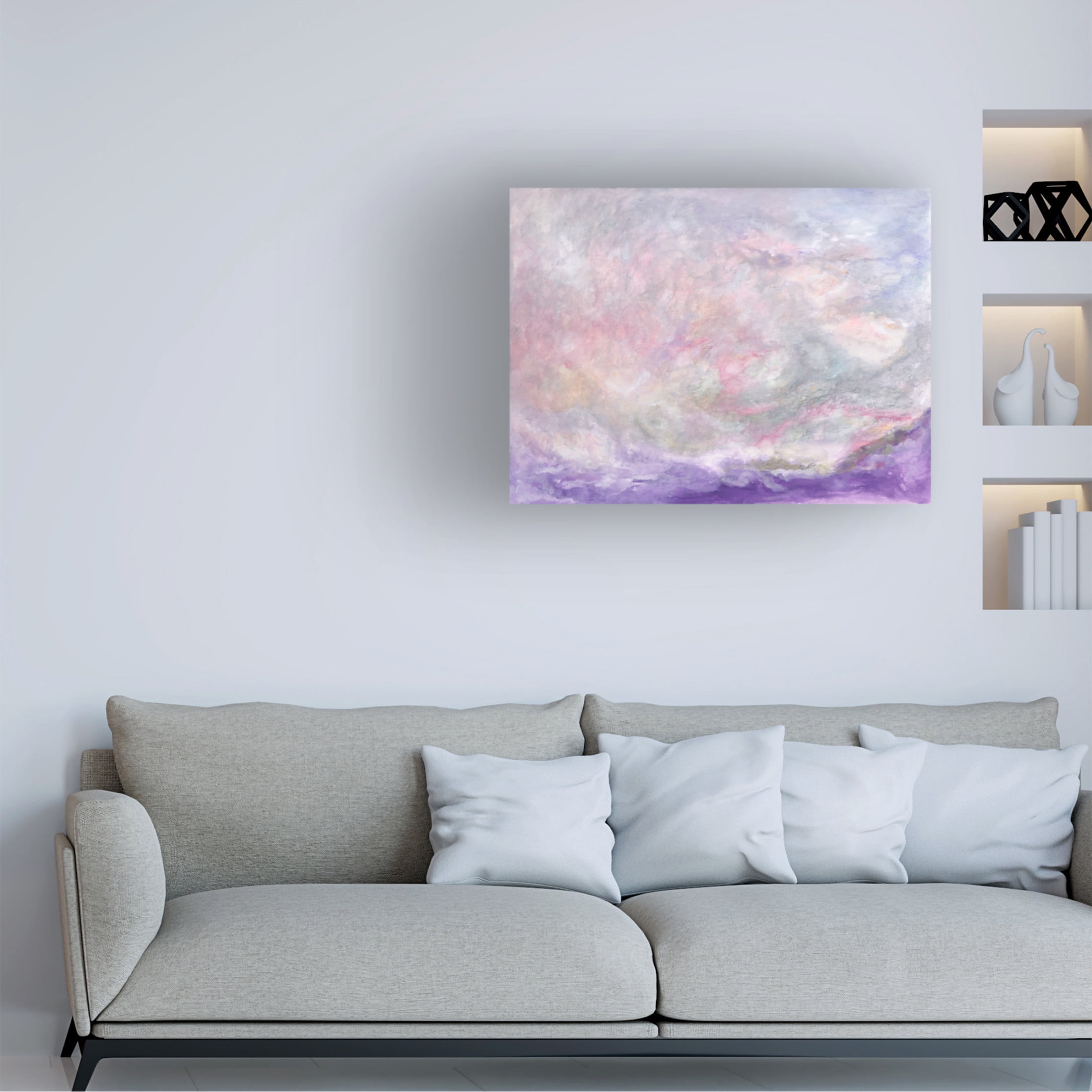 Canvas Wall Art - Ellen Kossoff 'Clouds And Violet Sea' Wall Art for Living Room, Bedroom, or Office Décor by Trademark Fine Art - 32 x 24 Inches