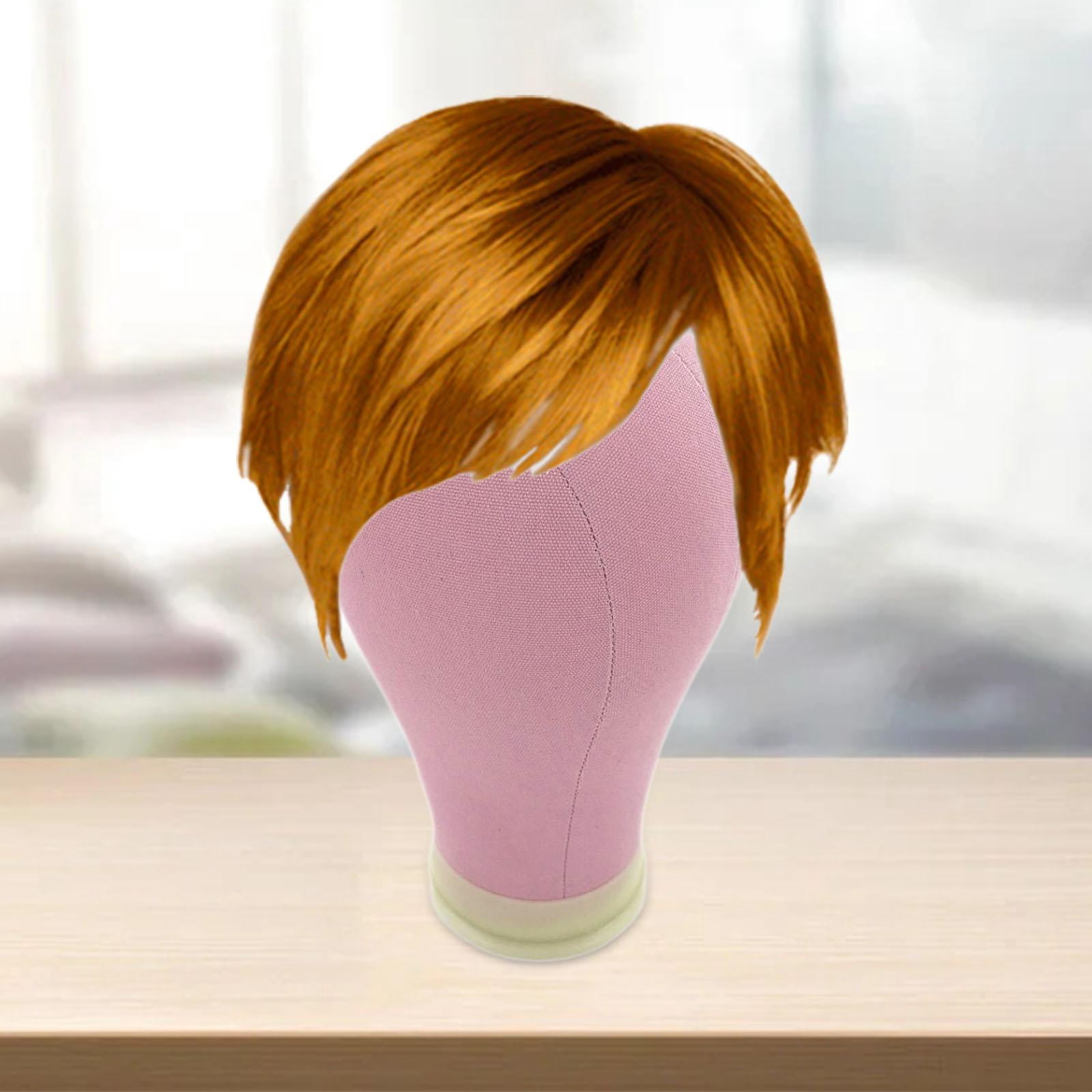 Stgfyxgs Wig Display Head Mannequin Head Model Standing Hairpiece Manikin Caps Storage Rack for Beauty Salon or Shop Jewellery Scarves pink