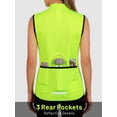 thumbnail image 3 of Qualidyne Women's Sleeveless Cycling Jersey, Full-Zip Quick-Dry Bike Jersey Vest with 3 Rear Pockets & Reflective Detail, 3 of 8