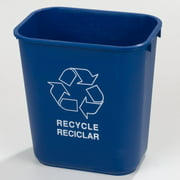 Carlisle 342913REC14 Plastic Recycle Deskside Wastebasket, 13 Quart, Blue (Pack of 12)