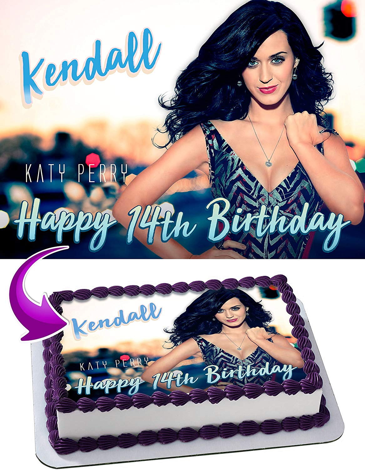 Personalised Gift Wrapping Paper Katy Perry Birthday Large sheet 