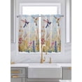 thumbnail image 2 of Spring Floral Kitchen Curtains 45 Inches length, Pastoral Rustic Hummingbird Botanical Window Treatment Curtain Drapes, Lightweight Window Panels for Living Room Bedroom, 52"x45", 2 Panels, 2 of 7