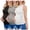 Black + Gray + White, variant on 3 Pack Maternity Tank Tops Ruched Side Ribbed Knit Pregnancy Shirts Sleeveless Crew Neck Postpartum Clothes