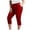 AO16_Red, variant on Plus Size Capri Leggings for Women Stretch Knee Length Pull On Capris Elastic Waist Casual Slim Fit Workout Pants Navy 4XL