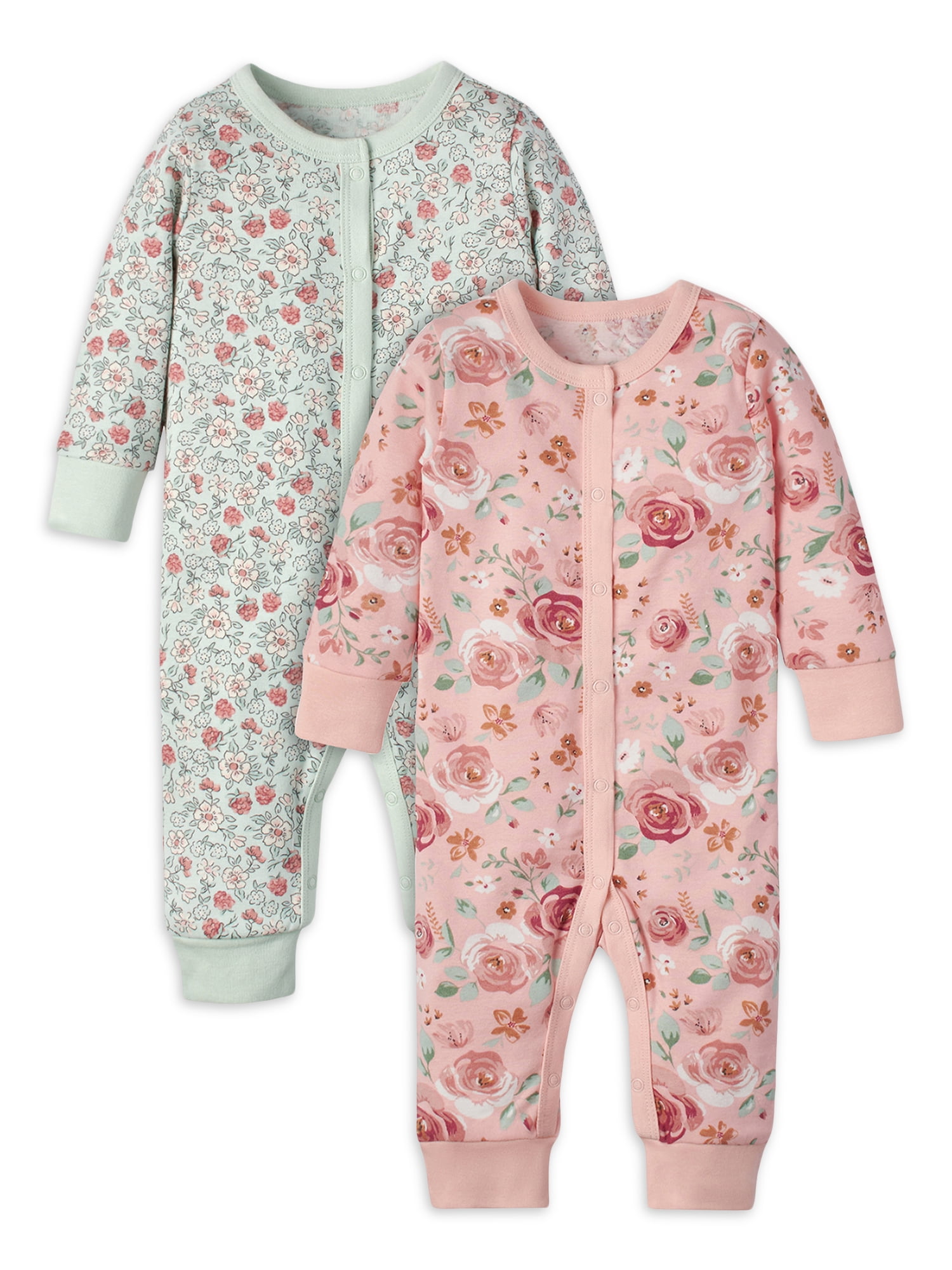 Modern Moments by Gerber Baby Girl Coveralls, 2Pack, Sizes Newborn24M