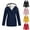 01-Navy, variant on Fleece Lined Rain Jacket Women Warm Rain Trench Coats Hooded Windbreaker Jacket Thick Fall Jackets Long Winter Coats Fashion Casual Outwear