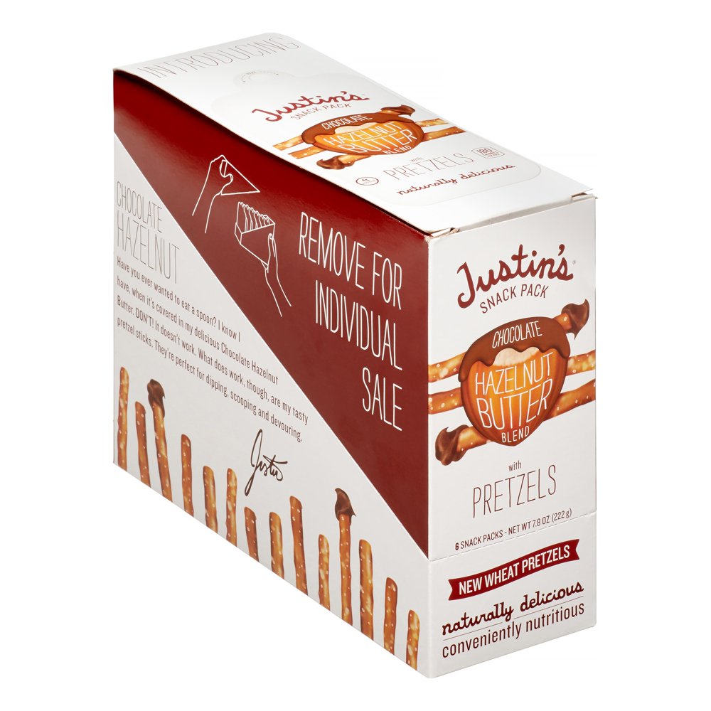 Justin's Chocolate Hazelnut Butter Blend with Pretzels, 1.3 Oz