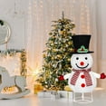 thumbnail image 1 of 28in LED Snowman Outdoor Decoration | Foldable Telescopic Waterproof Lighted Holiday Ornament | Metal & Cloth Multicolor | Battery Powered | Weather Resistant Christmas Yard Decor, 1 of 8