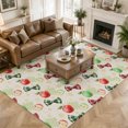 thumbnail image 3 of Area Rugs 5'x7', Candy Fruits Carpet Runner Indoor Outdoor Rugs Home Decor Aesthetic, Vintage Red Green Summer Rustic Bows Beige Non Slip Mats Washable Accent Rug for Living Room Bedroom, 3 of 8