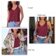thumbnail image 3 of Mujer Satén de seda Tank Top Cuello en V Casual Color puro Satén de seda Camisola básica Camisa sin mangas, 3 of 6