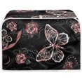 thumbnail image 1 of 2 Slice Toaster Dust Covers Long Slot Decorative Lotus Print Kitchen Bread Maker Covers Stain Resistant Appliance Cover, 1 of 8