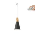 thumbnail image 1 of FSLiving Remote Control Pendant Light 1-Light H-Type Track Pendant Lamps Scandinavian Style Pendant Lights for Kitchen Hanging Lamp Modern Wood and Aluminium Light Customizable - Grey, 1 of 8