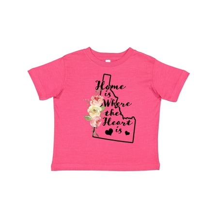 

Inktastic Idaho Home is Where the Heart is with Watercolor Floral Gift Toddler Boy or Toddler Girl T-Shirt