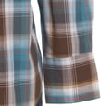 thumbnail image 3 of Mens Turquoise/Brown Plaid Long Sleeve Shirt, 3 of 5