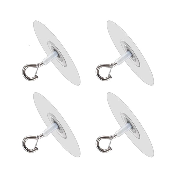 Pack Of 4 Clear Adhesive Ceiling Hooks For Planter Windchimes Outdoor Ornaments Removable Plant Hanger Hooks