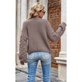 thumbnail image 3 of Womens Sweaters Pullover Oversized Deep V Neck Off Shoulder Tops Long Sleeves Loose Knit Sweater, 3 of 6