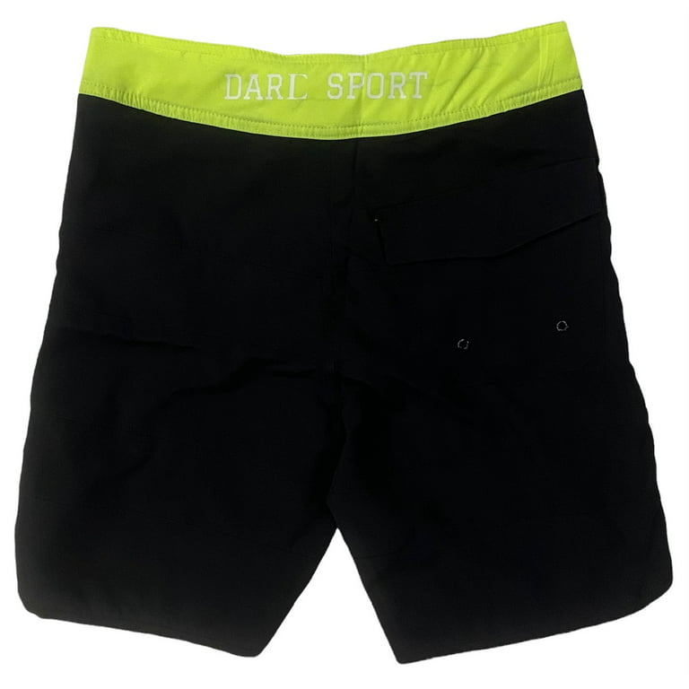 Darc Sport Men's Vicious Ones Stage Shorts Boardshorts With Inner Mesh  Liner (30, Black/Neon)