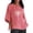 Pink, variant on Women Linen Shirts Half Sleeve Crew Neck Blouses Floral Print Casual Linen Tops Pink M
