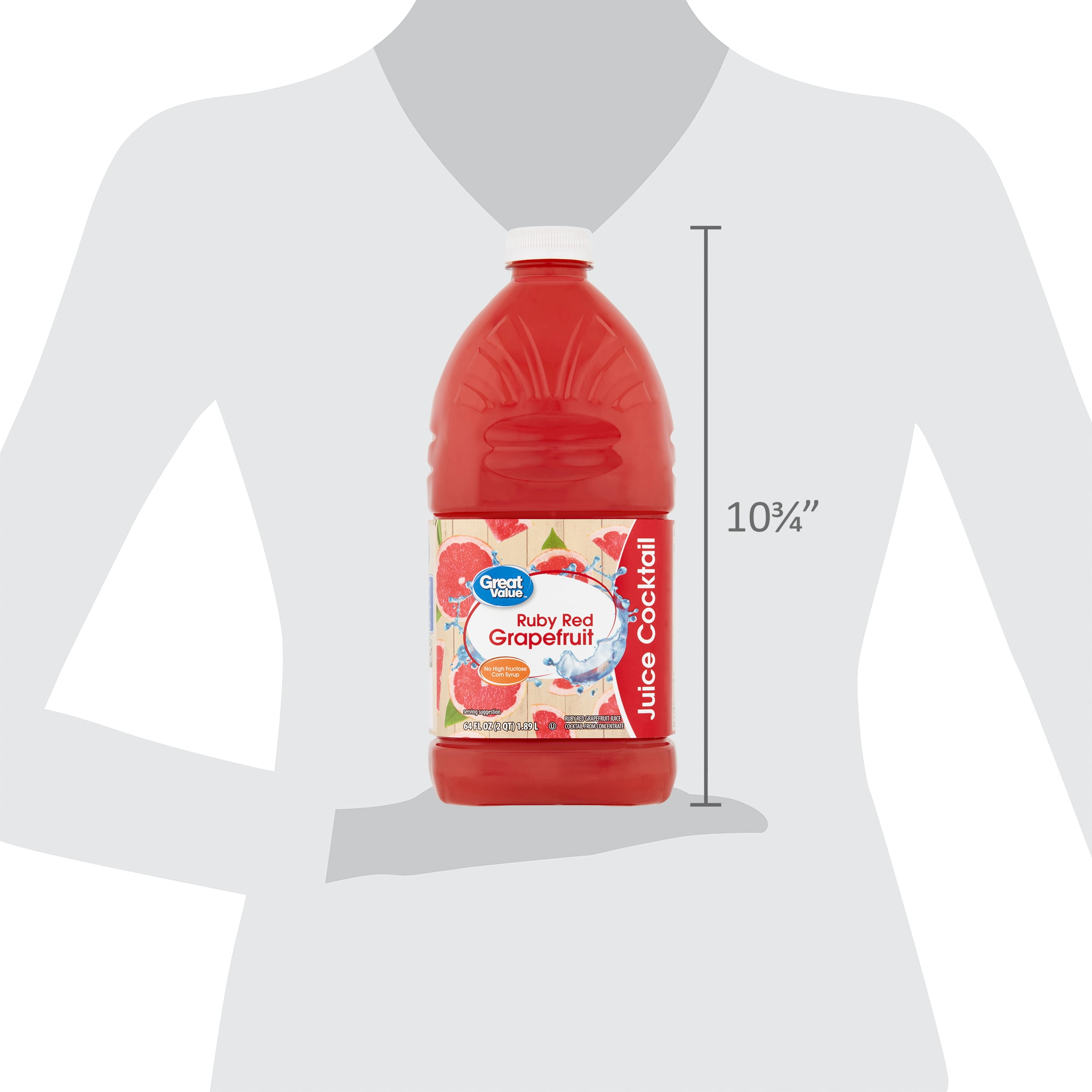 Great Value Ruby Red Grapefruit Juice Cocktail, 64 fl oz