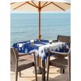 thumbnail image 2 of Outdoor Tablecloth with Umbrella Hole and Zipper, Navy Blue Christmas Square Table Cloth 60x60 Inch Waterproof Tablecloth, Xmas Elk Tree Snowflake Forest Picnic Table Cover for Patio Camping, 2 of 7