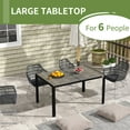 thumbnail image 6 of DUOSONG Outsunny Outdoor Dining Table For 6 People, Aluminum Rectangular Patio Table With Faux Wood Tabletop For Backyard, Lawn, Balcony, Poolside, 55" X 35.5", Gray Gray Aluminum Garden & Outdoor, 6 of 10