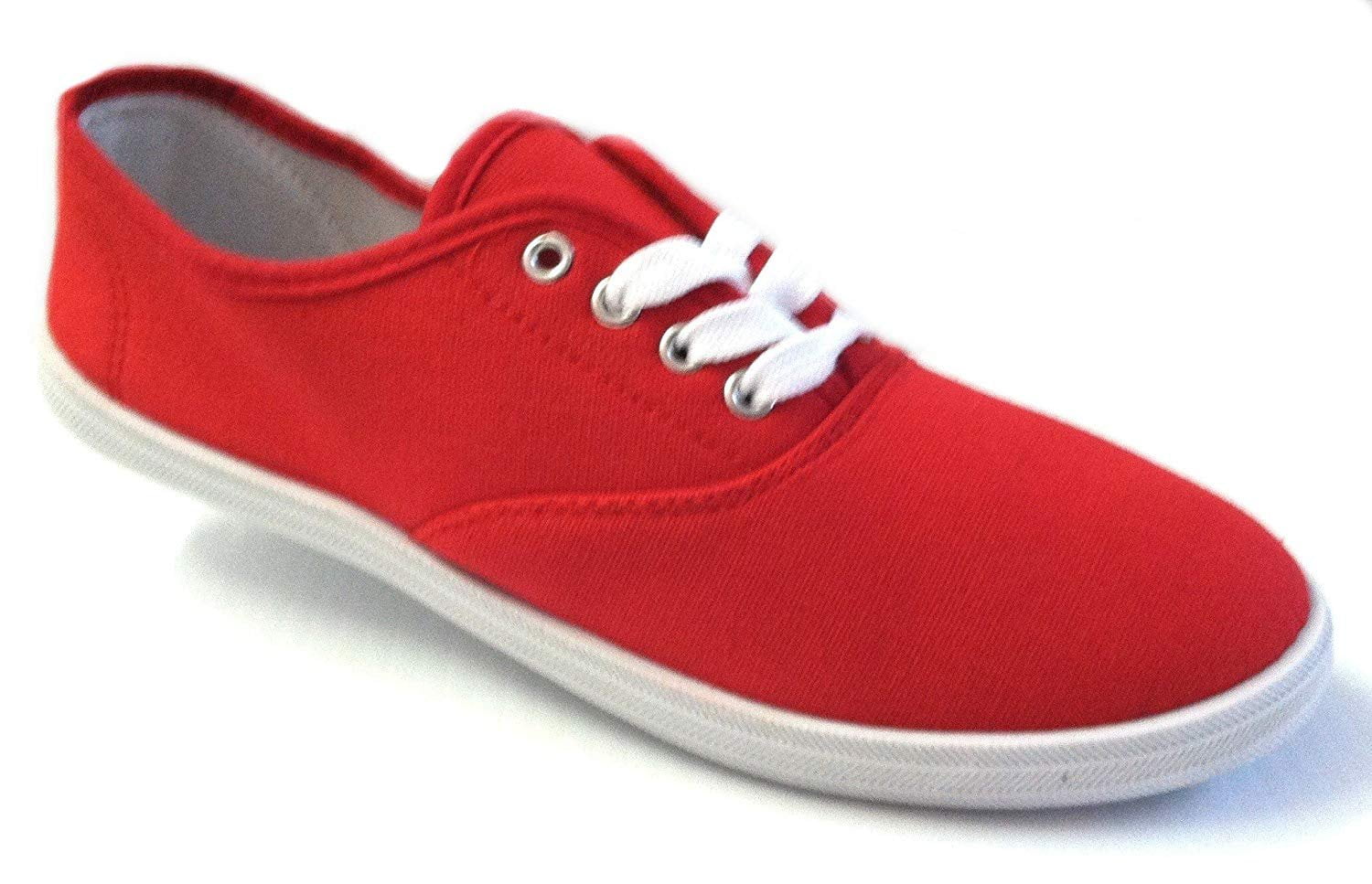 Deter once Descent Shoes 18 Womens Canvas Shoes Lace up Sneakers 18 Colors Available 7.5 BM  US, Red 324 - Walmart.com