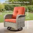 thumbnail image 5 of Ovios 3 Pieces Patio Furniture Set 2 Swivel Rocking Chairs Wicker Glider Chairs with Side Table for Backyard or Balcony, 5 of 8