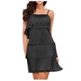 thumbnail image 1 of Vestido de mujer Sling Tassel Dress Vestido de noche Color sólido Mini vestido de fiesta sexy Pompotops  ghjkhdj19259, 1 of 9