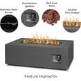 thumbnail image 4 of Real Flame Aegean 42" Rectangle Steel Propane or Natural Gas Fire Pit Table in Weathered Slate, 4 of 9