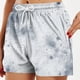 thumbnail image 4 of Pantalones Cortos Largos para las Mujeres, Pantalones Cortos Casuales Impresos de Cintura Alta No Estirable Hechos de Poliéster Transparente Airy para Todo el Uso de Temporada, Pantalones Cortos Casua, 4 of 5