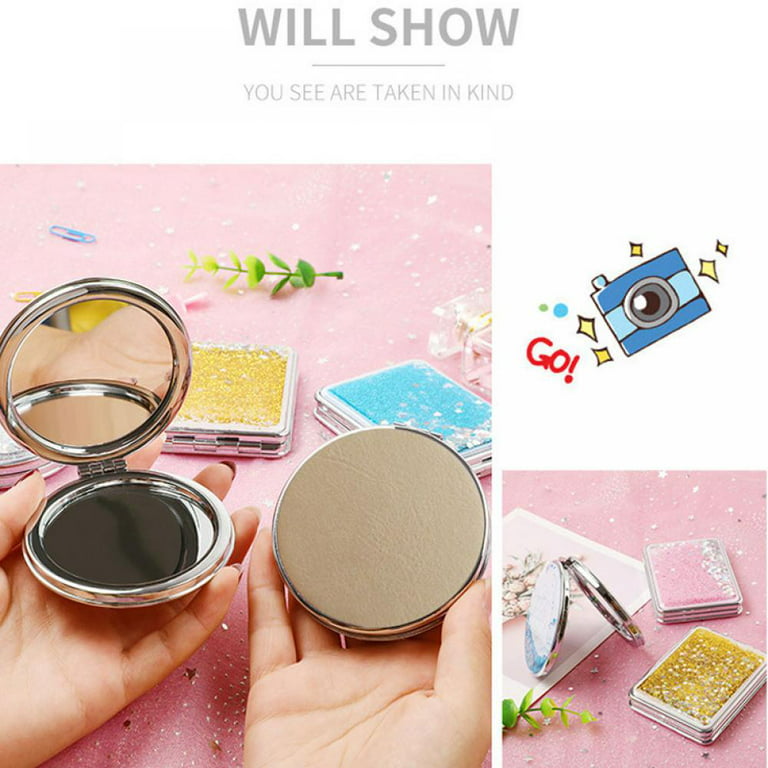 Vintage Hand Magnifying Makeup Mirror Pocket Mirror Mini Compact