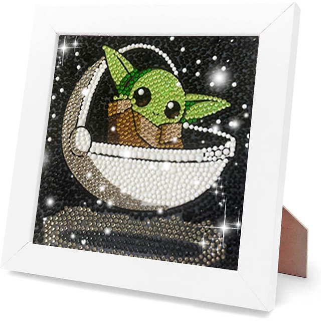 Diamond Painting Kit for Kids, 5D Full Diamond Cartoon Diamond Art with Wooden Frame Diamond for Kids 6-8-10-12 Years Old 7X7 Inch