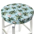 thumbnail image 3 of Disketp Flamingos And Palms Funda Redonda para Taburete, Funda de Cojín para Silla de Bar Suave y Elástica-13 inch, 3 of 7