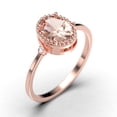 thumbnail image 3 of Beautiful Boho And hippie 1.35 Carat Oval Cut Morganite And Diamond Moissanite Engagement Ring, Wedding Ring in 10k Solid Rose Gold, Romanic Gift For Her, Promise Ring, Anniversary Ring, 3 of 3