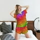 thumbnail image 5 of Balery Colorful Glitter Conjunto de Pijama para Mujer con Estampado, Dos Piezas de Manga Corta y Shorts, Ropa de Dormir Suave con Cuello Redondo y Bolsillos-X-Large, 5 of 6